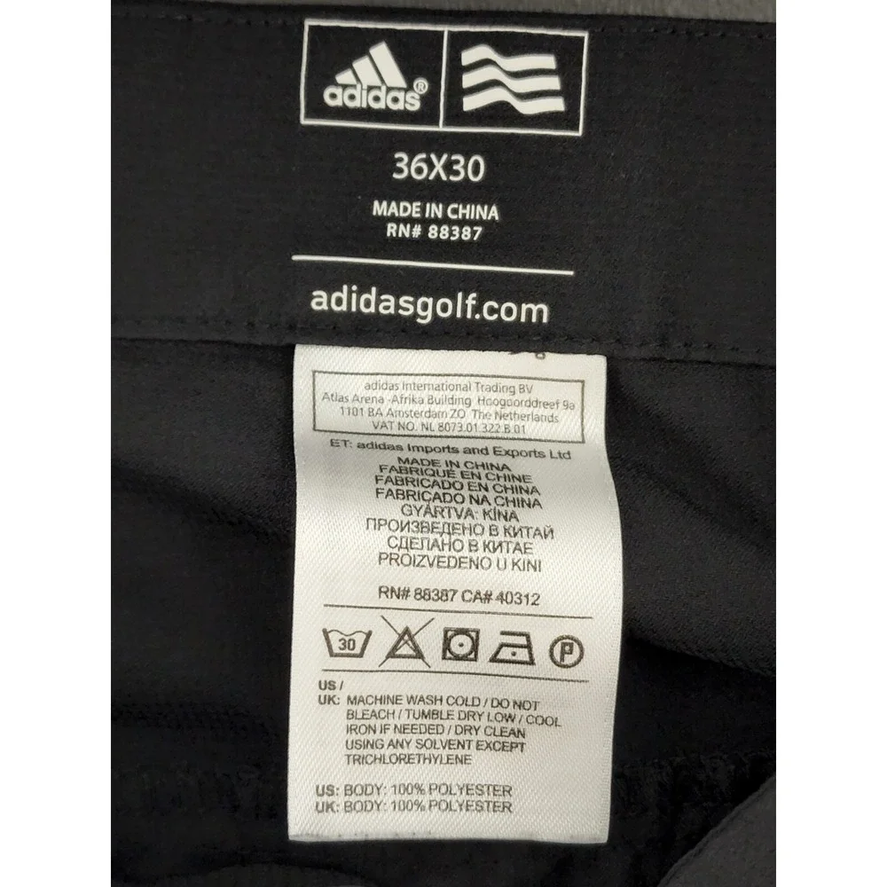 Adidas Golf Adizero Men's Size 36x30 Golf‎ Pants Black Activewear Athletic